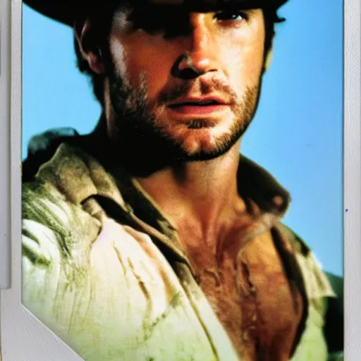 Image similar to Polaroid image of Henry Cavill as Indiana Jones