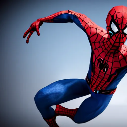 Image similar to still photo of spider - man in a suit, highly detailed, photorealistic portrait, bright studio setting, studio lighting, crisp quality and light reflections, unreal engine 5 quality render