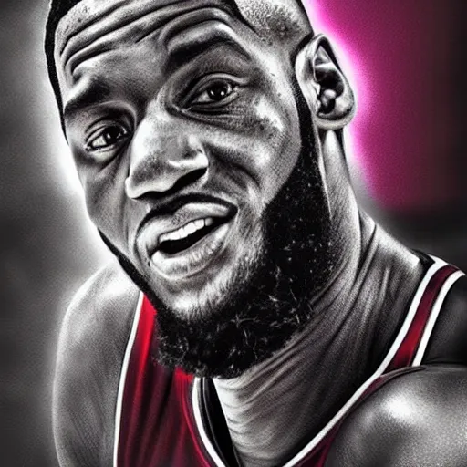 Prompt: kenvin hart with the height of lebron james, ultra realistic, hyper detailed, digital art,
