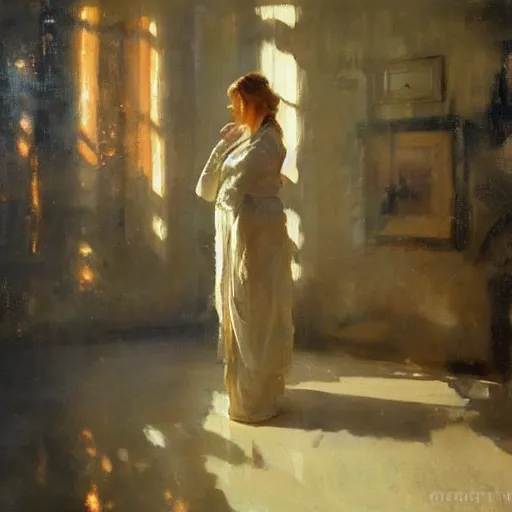 Image similar to oil painting of copper still by anders zorn, wonderful art by greg rutkowski, beautiful cinematic light, american romanticism by greg manchess, reflections and refraction, sunlight