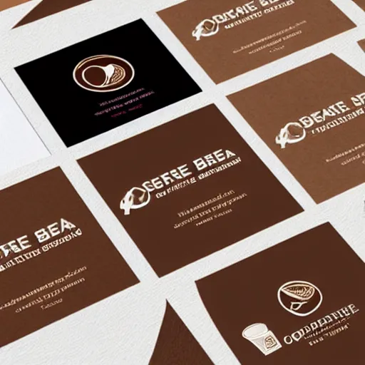 Image similar to square shaped flyer design for a coffee bean company, layout design, dark brown and beige colour palette, template layout