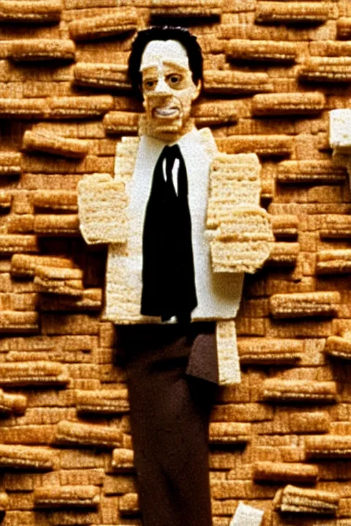 Image similar to film still of steve buscemi made out of bread in reservoir dogs, 4 k