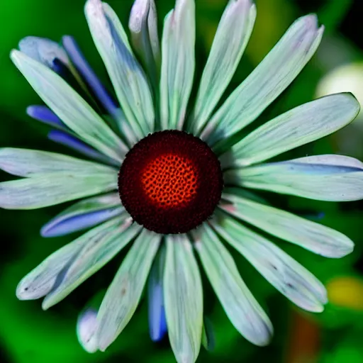 Prompt: 10 different photos of a bug’s eye view of a flower.