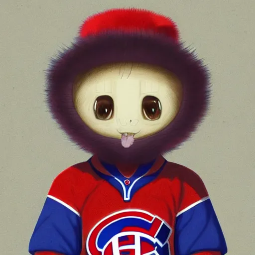 Image similar to anime Portrait of Youppi the Habs Montreal Canadiens Mascot as a very cute powerful and friendly pokemon, highly detailed anime, high evolution, 1990s, legendary, smooth, sharp focus, dynamic lighting, intricate, trending on ArtStation, illustration pokemon, art by WLOP