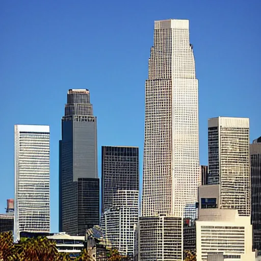 Image similar to Los Angeles bank tower, viewed from Sydney harbour