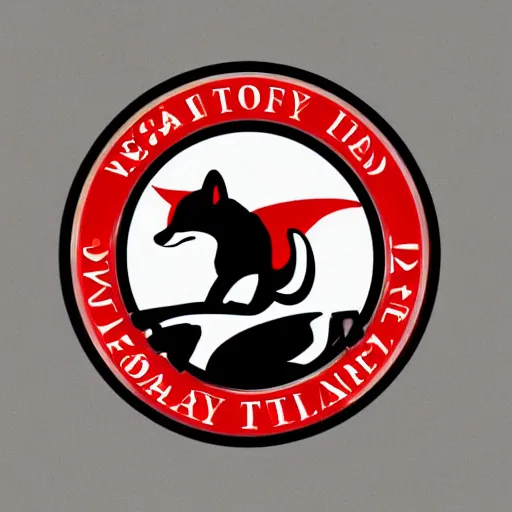 Image similar to military logo that involves foxes, white and red color scheme