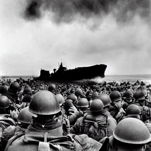 Image similar to the d - day, by robert capa,