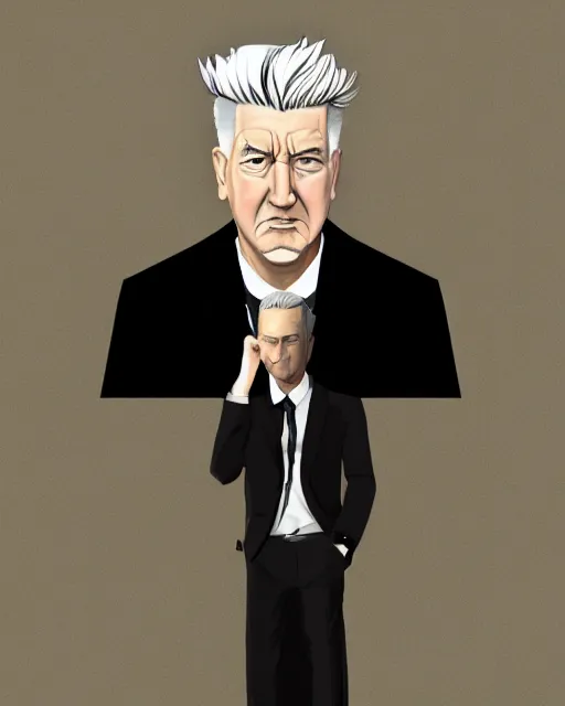 Image similar to a portrait of david lynch, anime style, ghibly, trending on artstation,