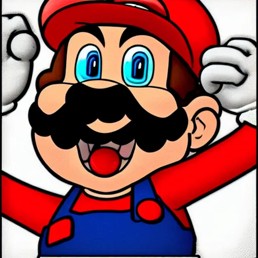 Image similar to Mario screaming very funny