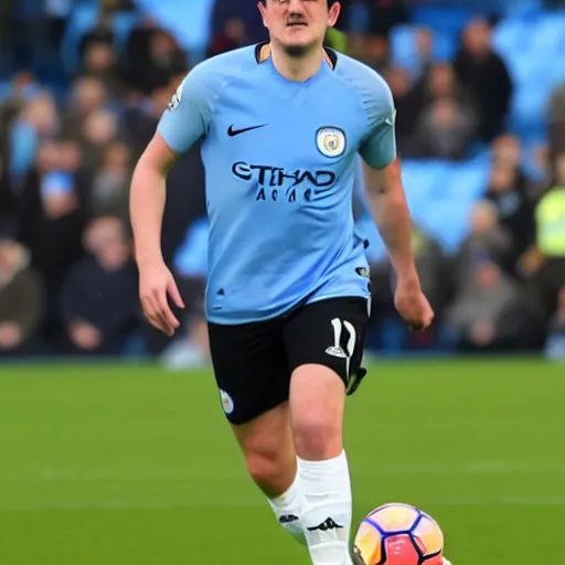 Image similar to Harry Maguire as a Manchester City soccer player