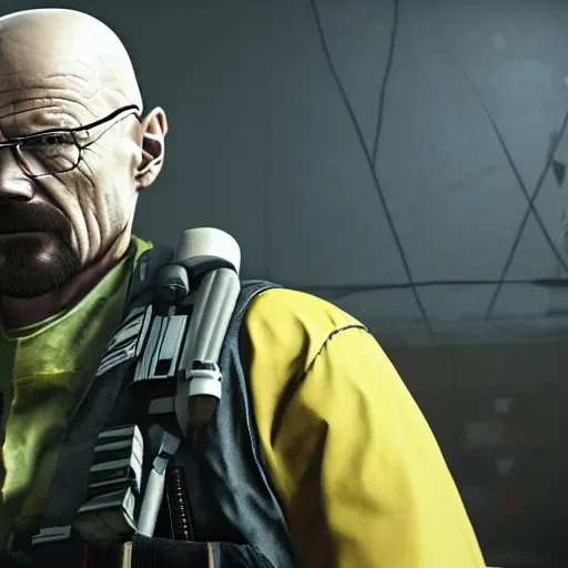 Image similar to walter white in rainbow six siege, 4 k, highly detailed