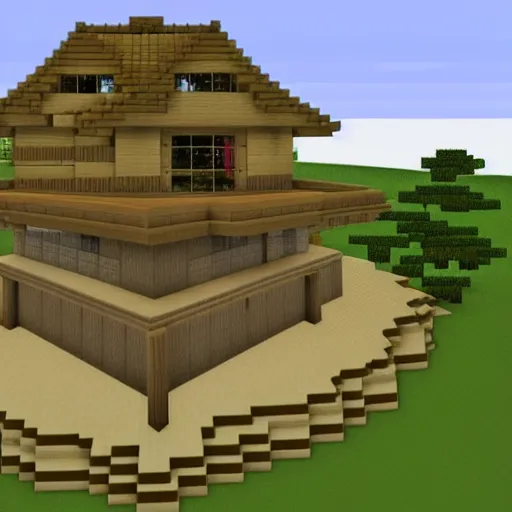 Image similar to japanese style house in minecraft