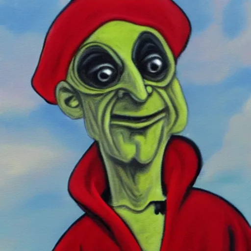 Prompt: pulcinella as mr burns, painted by antoinette kelly