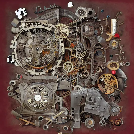 Image similar to an elaborate mechanical puzzle