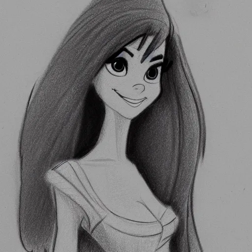 Image similar to milt kahl pencil sketch of victoria justice disney style