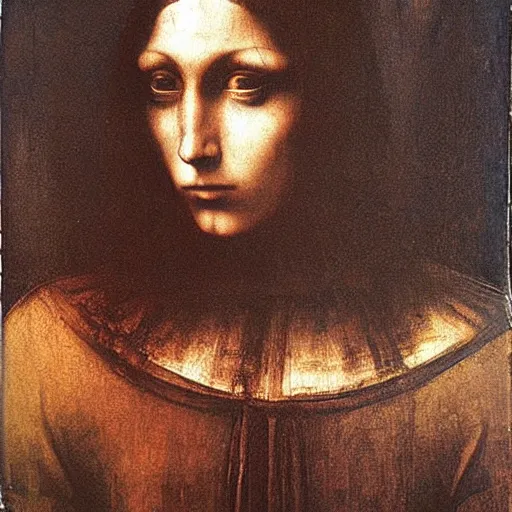 Image similar to gothic american by leonardo da vinci, oil painting, frisson, sfumato