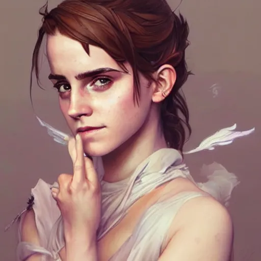 Image similar to emma watson cosplaying watson from apex legends fantasy art, hyper detailed, extremely complex, hyper realistic art by artgerm and greg rutkowski and alphonse mucha