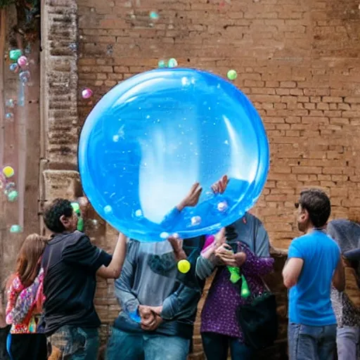 Image similar to inflatable bubble of chewing gum on fire