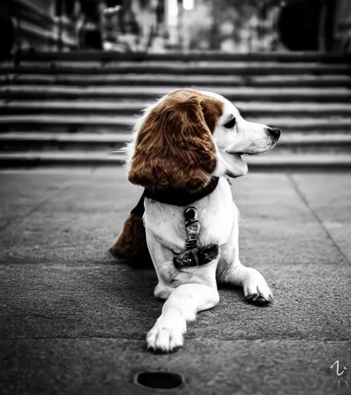 Image similar to portrait of dog, cinematic,4k,35mm,street photo, 4k,35mm,street photo, epic