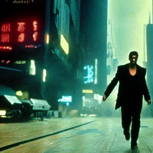 film still neo keanu reeves in blade runner, 8 k w 7 6