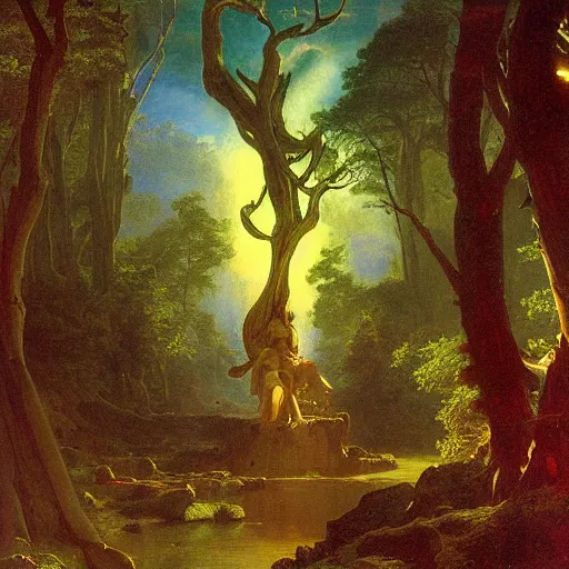 Image similar to Yggdrasil by Albert Bierstadt, fantasy, mythology