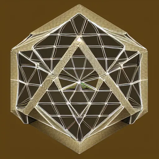 Prompt: platonic solids, sacred geometry, high detail, 8 k, hyper realism, artstation, futuristic, high tech