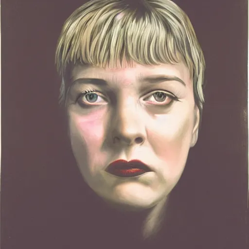 Image similar to depressed girl portrait, by david lynch