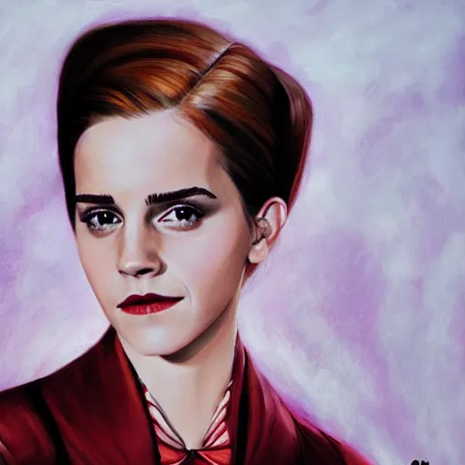 Prompt: emma watson as count chocula, cereal box, photorealistic, portrait, oil painting