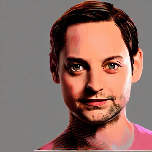 Image similar to portrait of tobey maguire, highly detailed, centered, solid color background, digital painting