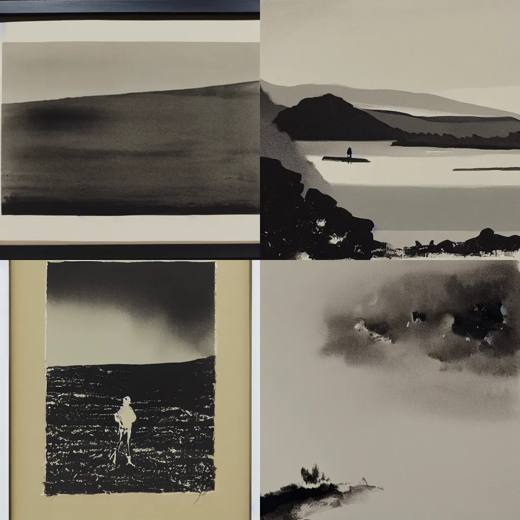 Prompt: a portrait of a character in a scenic environment by norman ackroyd