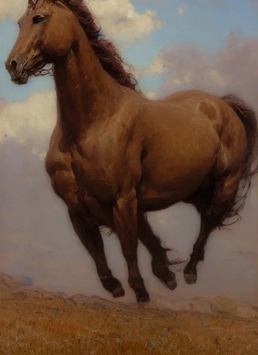 Prompt: portrait of one meadow metal horse by gaston bussiere, anna nikonova aka newmilky, greg rutkowski, yoji shinkawa, yoshitaka amano, tsutomu niehi, moebius, donato giancola, geoffroy thoorens, concept art, trending on artstation, featured on pixiv, cinematic composition, 8 k