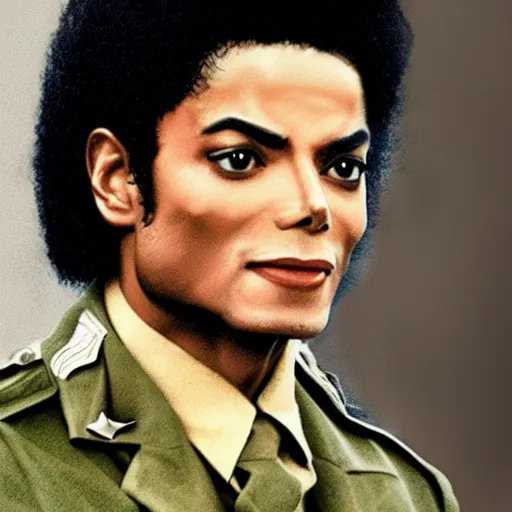 Image similar to Michael Jackson as a WWII soldier, HD