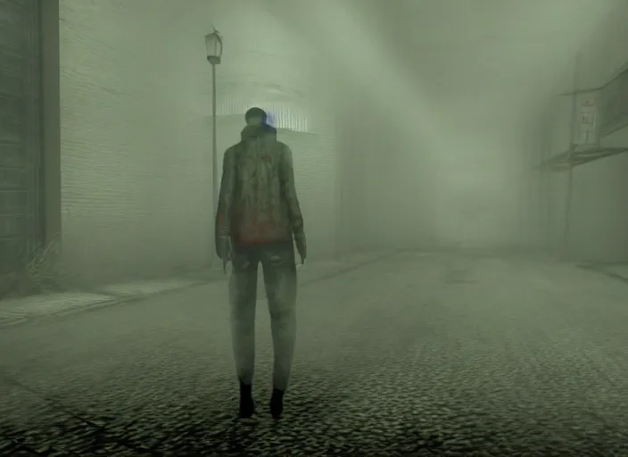 Image similar to Silent Hill 3 game screenshot, Nightmare creature, foggy street