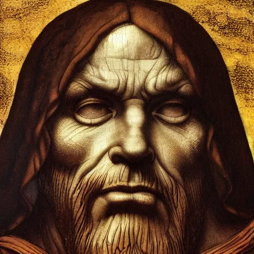 Image similar to thanos, a painting by leonardo da vinci, pixabay contest winner, academic art, da vinci, detailed painting, artwork