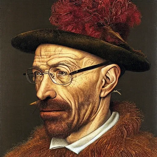 Image similar to giuseppe arcimboldo, portrait of walter white