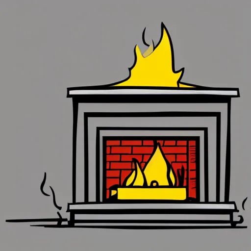 Prompt: fireplace burning money, scribble art, line art, simple, humor