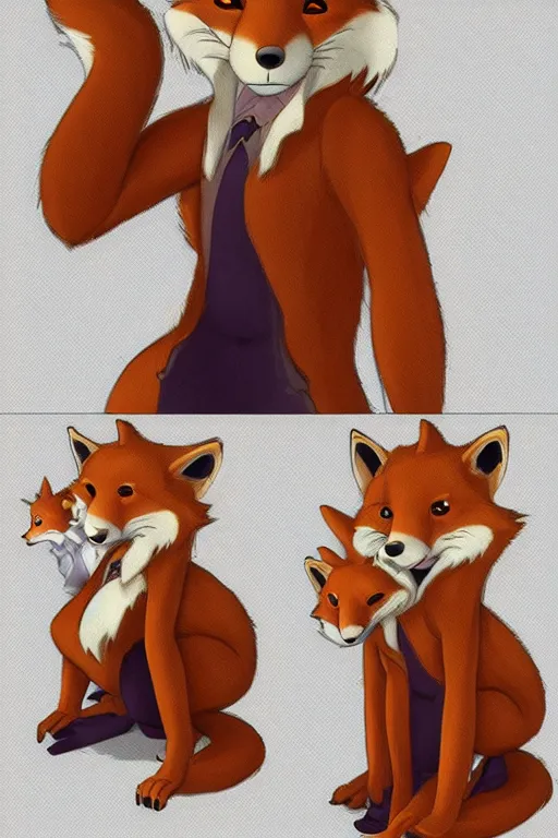 Image similar to an anthropomorphic fox, fursona!!! by don bluth, by kawacy, trending on artstation, full body