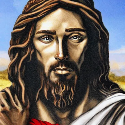 Image similar to cyborg jesus,