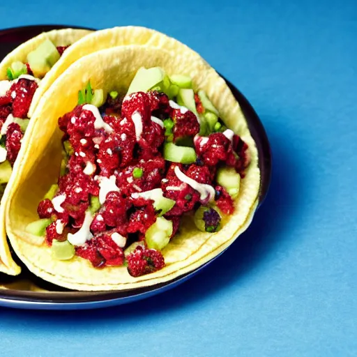 Image similar to a taco full of bits o captain - crunchberry, food photography, studio lighting, unappetizing