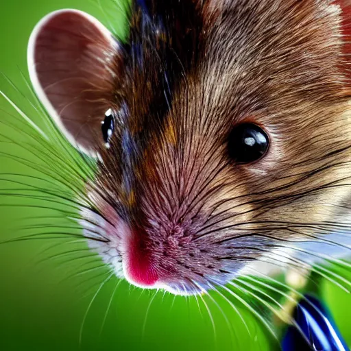 Prompt: mouse on bicycle, macro shot,