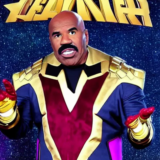 Image similar to Steve harvey with the infinity gauntlet