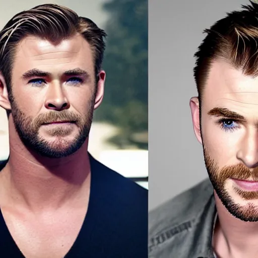 Prompt: chris hemsworth mixed with chris evans