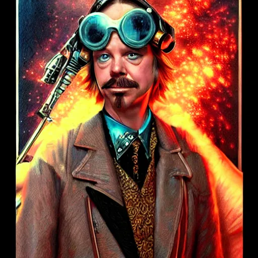 Image similar to atompunk thief david spade, fantasy, d & d, intricate, detailed, by drew struzan, detailed, trending on artstation, trending on artstation, smooth