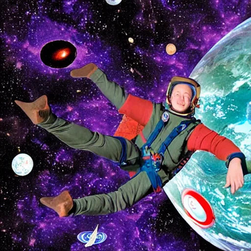 Prompt: Jesse Faden floating in Space