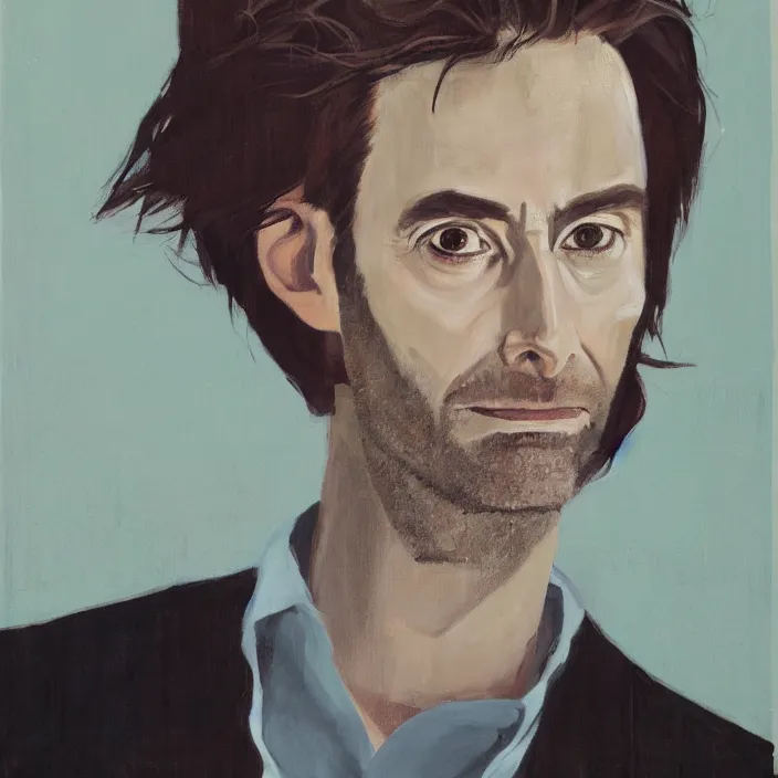 Image similar to a portrait of david tennant, calm, dramatic, dark background, by amy sherald, by lauren brevner, by albert edelfelt