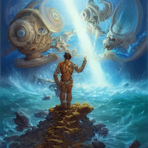 Image similar to a mind forever voyaging, fantasy, sea, cosmos, eternity, tony sart