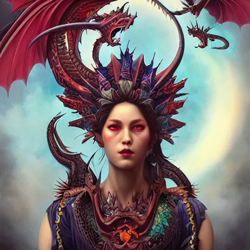 Image similar to mythical dragon, digital art, by Tristan Eaton Stanley Artgerm and Tom Bagshaw