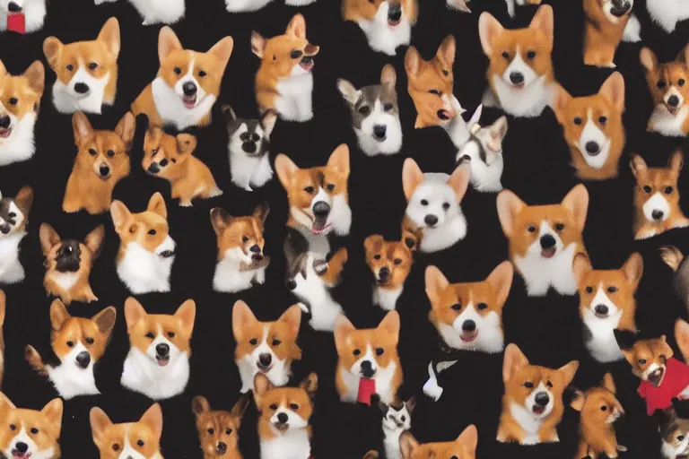 Image similar to nothing but corgis, as far as the eye can see. photo realistic 35mm 4k