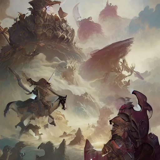 Prompt: Epic viking battle, divine, digital painting, Peter Mohrbacher, Alphonse Mucha, Brian Froud, Yoshitaka Amano, Kim Keever, Victo Ngai, James Jean