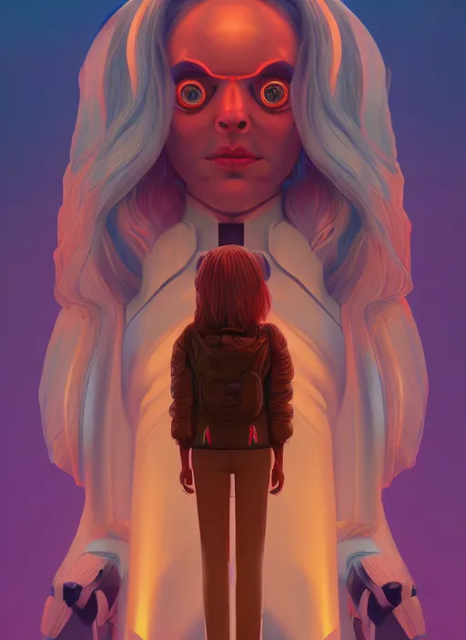 Image similar to A stunning profile of a symmetrical girl Simon Stalenhag, Trending on Artstation, 8K